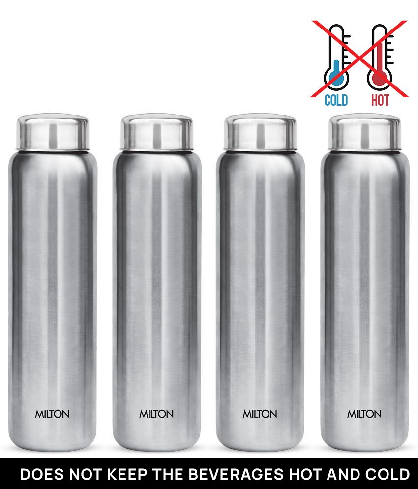     			Milton Aqua 1000 Stainless Steel Water Bottle, Set of 4, 950 ml Each, Silver | 100% Leak Proof | Office Bottle | Gym Bottle | Home | Kitchen | Hiking | Treking Bottle | Travel Bottle