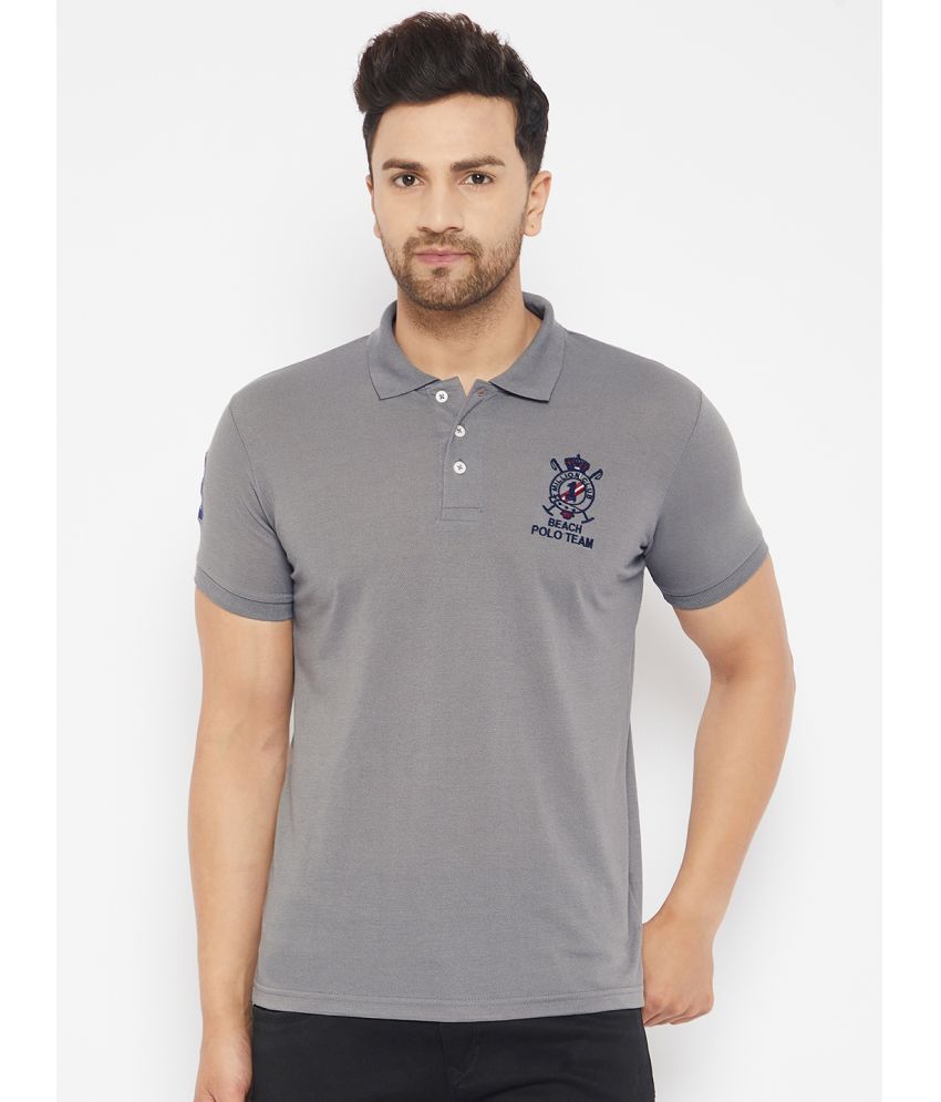     			The Million Club - Grey Cotton Blend Regular Fit Men's Polo T Shirt ( Pack of 1 )