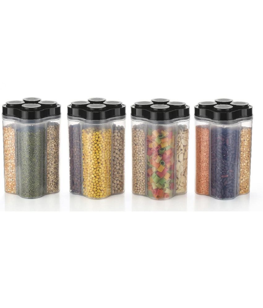     			iview kitchenware - Dal/Pasta/Grocery Black Plastic Dal Container ( Set of 4 ) - 2500 ml