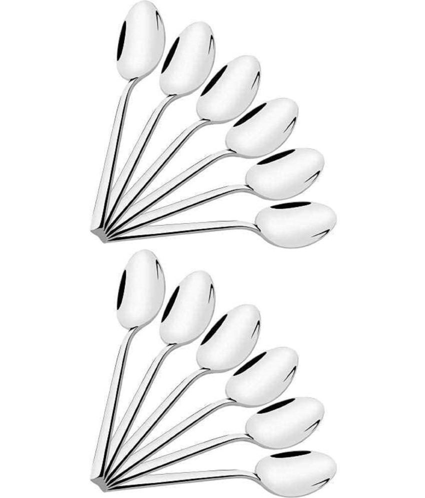     			iview kitchenware - Silver Stainless Steel Serving Spoon ( Pack of 12 )