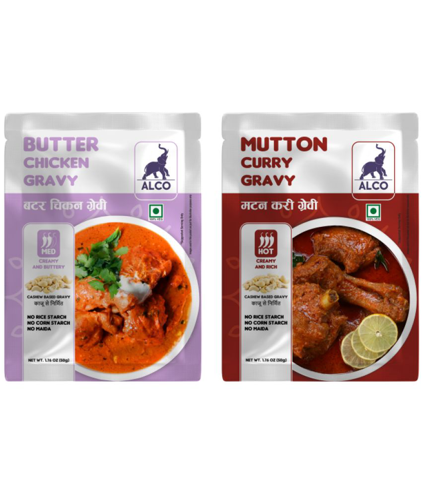     			Alco Spices Butter Chicken & Mutton Curry Gravy : Natural & Fresh Gravy (2 x 50gm) 100 gm