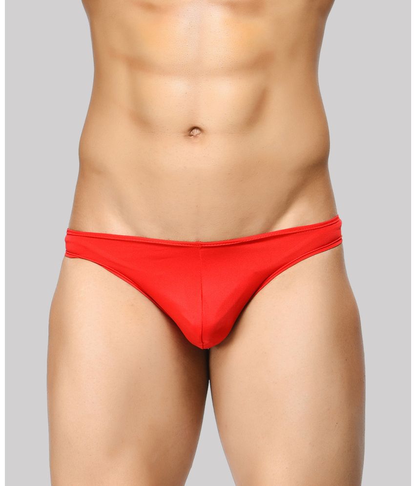     			BASIICS By La Intimo - Red BCSSS01 Polyester Men's Bikini ( Pack of 1 )