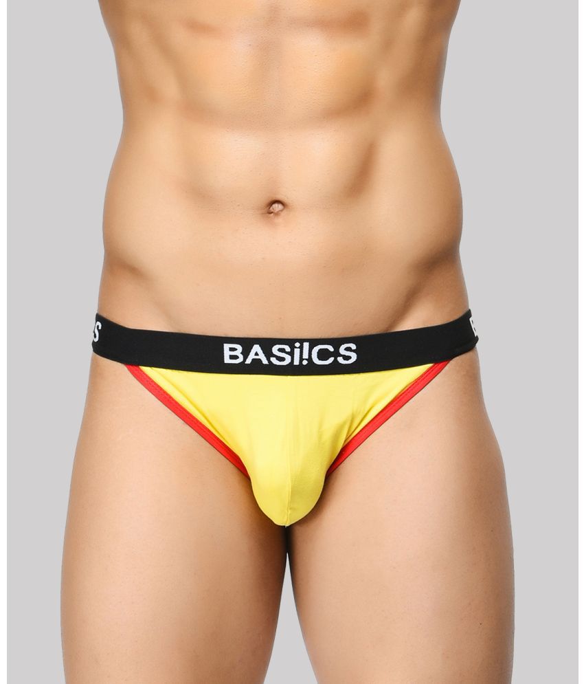     			BASIICS By La Intimo - Yellow BCSBR02 Spandex Men's Briefs ( Pack of 1 )