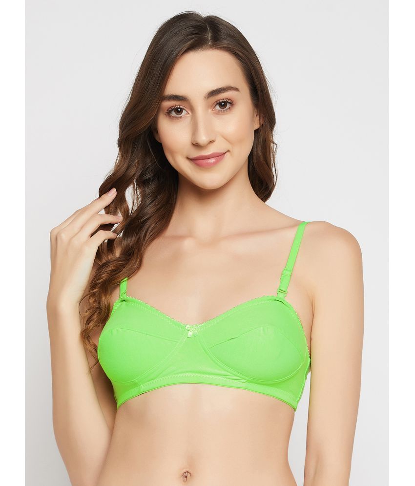     			Clovia Cotton Non Padded Women's Balconette Bra ( Green )