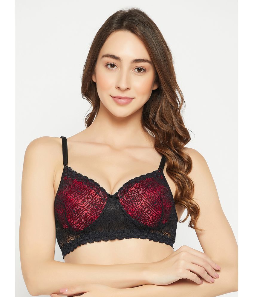     			Clovia Lace Lightly Padded Women's Everyday Bra ( Red )