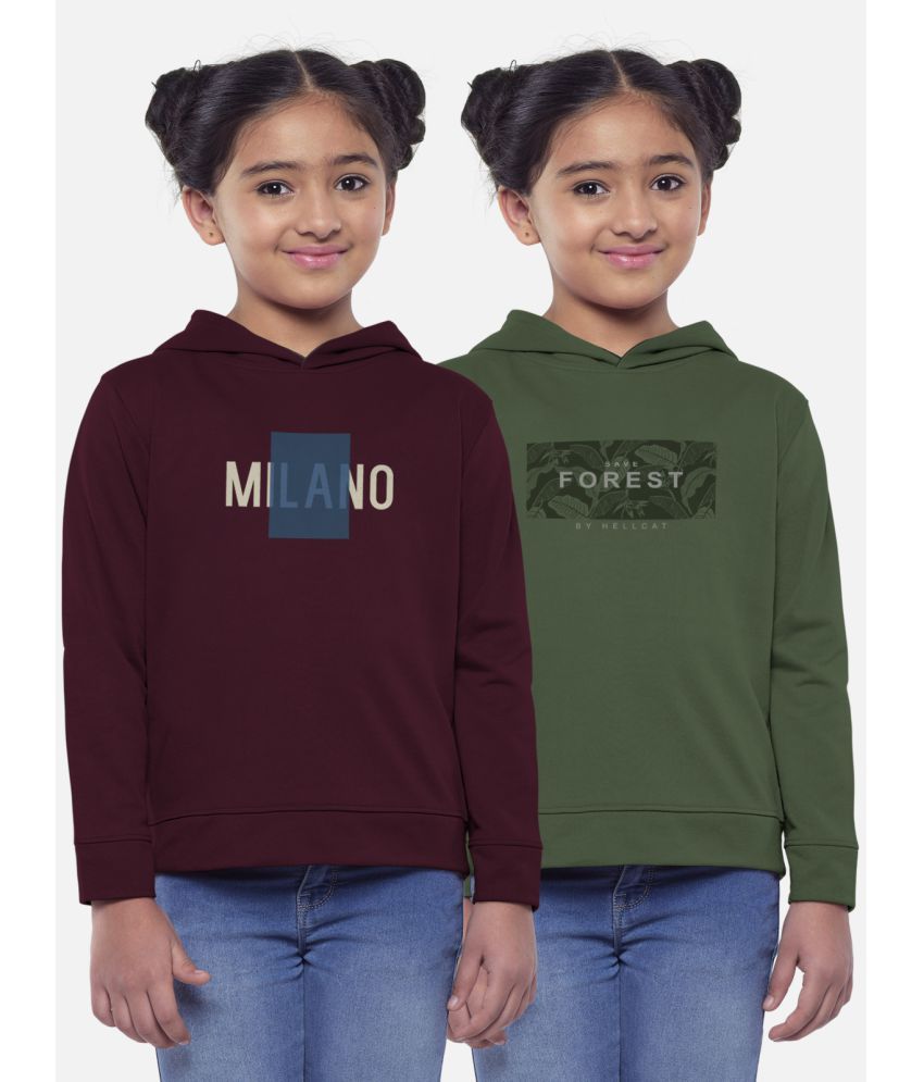     			HELLCAT Pack of 2 Girls Cotton Blend Sweatshirt ( Multicolor4 )