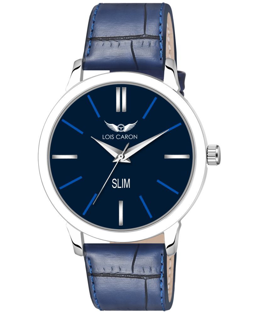     			Lois Caron - Blue Leather Analog Men's Watch