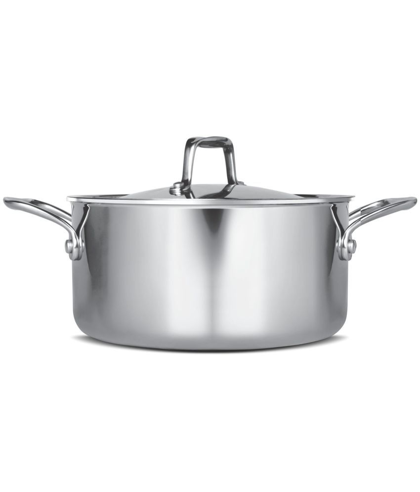     			MILTON Pro Cook Triply Stainless Steel Casserole with Lid, 22 cm / 4 Litre- Silver