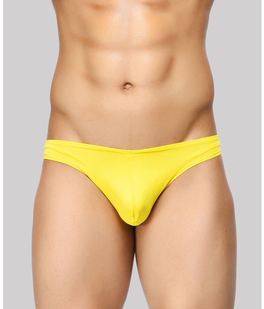     			BASIICS By La Intimo Pack of 1 Polyester Bikini For Men's ( Yellow )