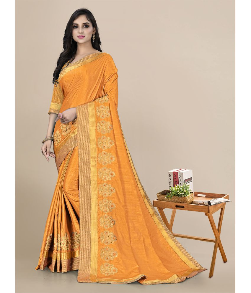     			Rekha Maniyar - Orange Silk Saree With Blouse Piece ( Pack of 1 )