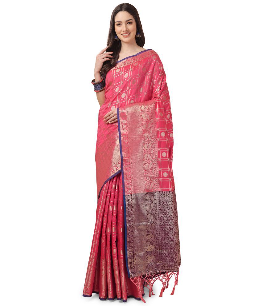     			Rekha Maniyar - Pink Cotton Silk Saree With Blouse Piece ( Pack of 1 )
