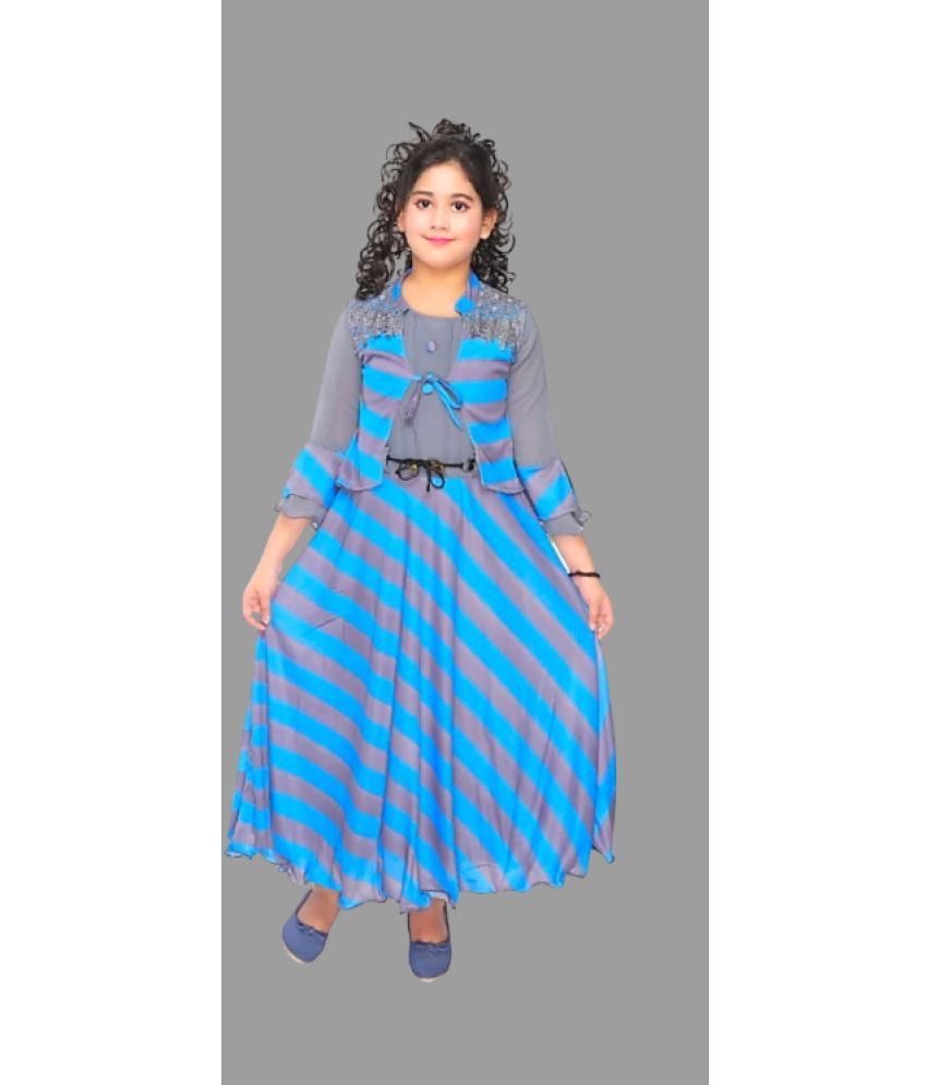     			SFC - Blue Cotton Blend Girls Gown ( Pack of 1 )
