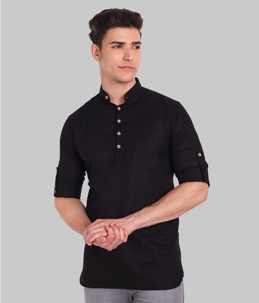Vida Loca - Black Linen Regular Fit Men's Casual Shirt ( Pack of 1 )