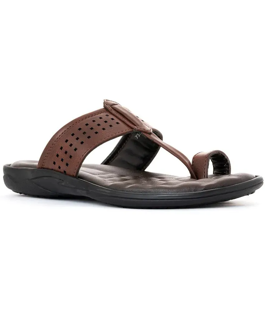 Softouch Brown Flip Flops for Men