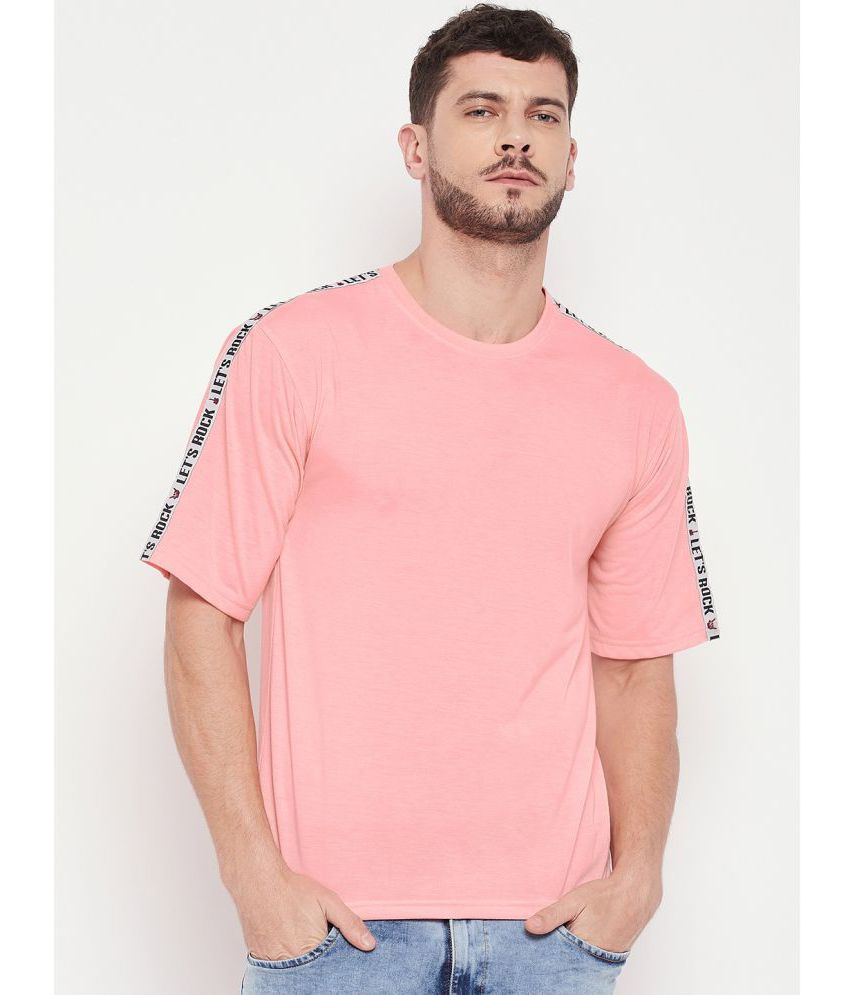     			AUSTIZ - Peach Cotton Blend Regular Fit Men's T-Shirt ( Pack of 1 )