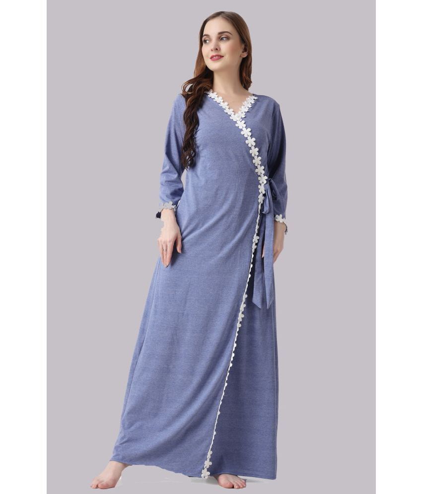     			Affair - Blue Cotton Blend Women's Nightwear Robes ( Pack of 1 )