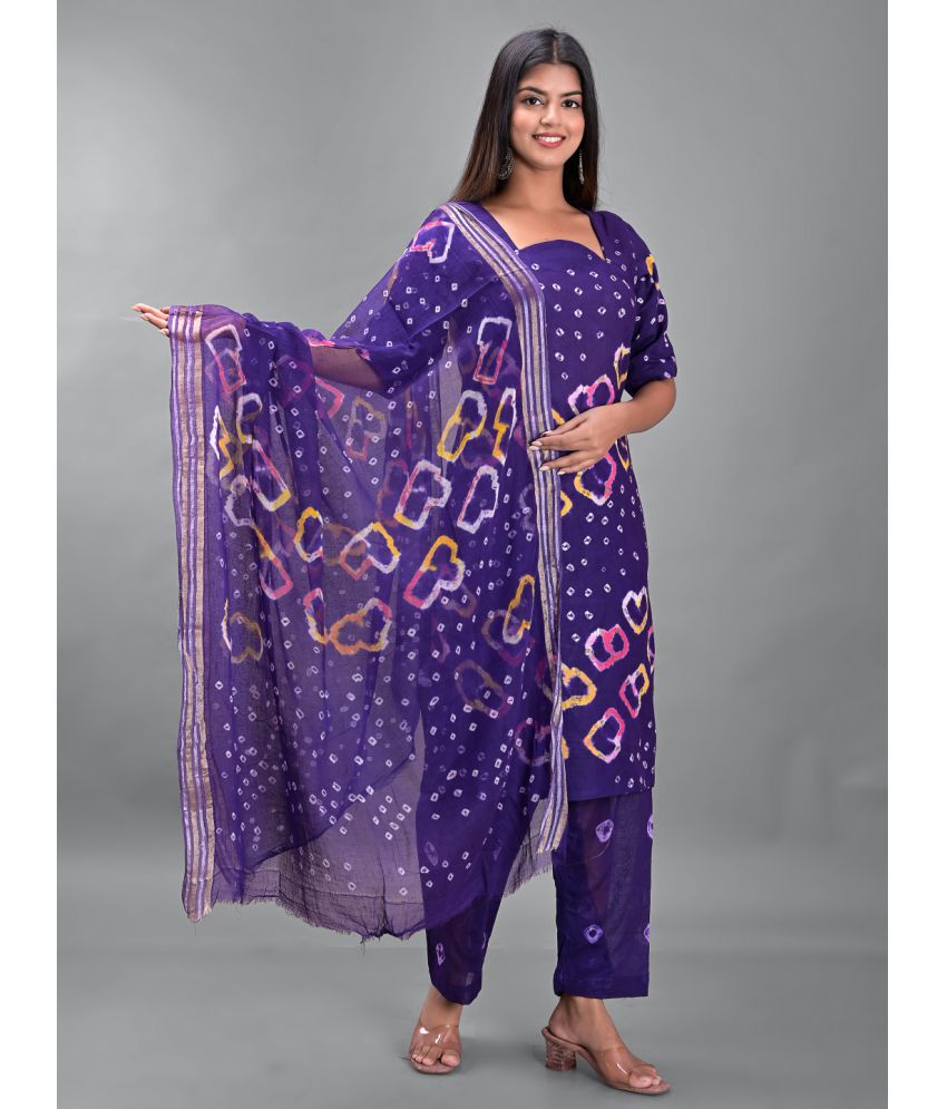    			Apratim - Unstitched Purple Cotton Dress Material ( Pack of 1 )