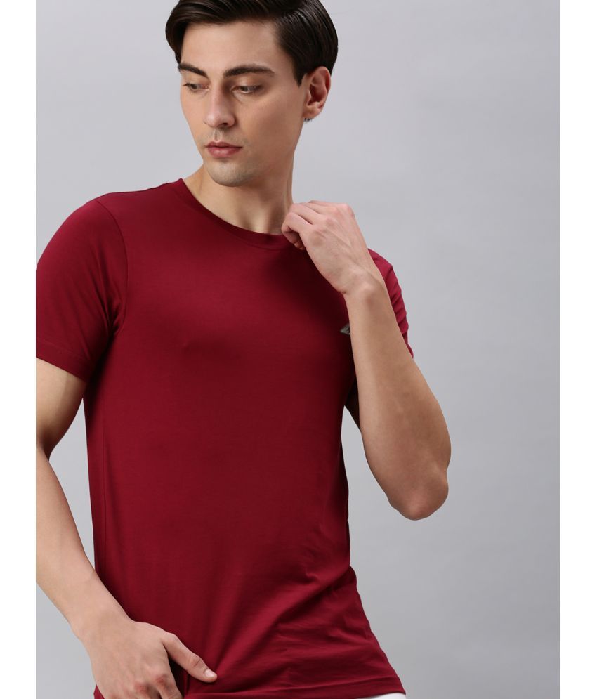     			ONN - Maroon Cotton Blend Regular Fit Men's T-Shirt ( Pack of 1 )