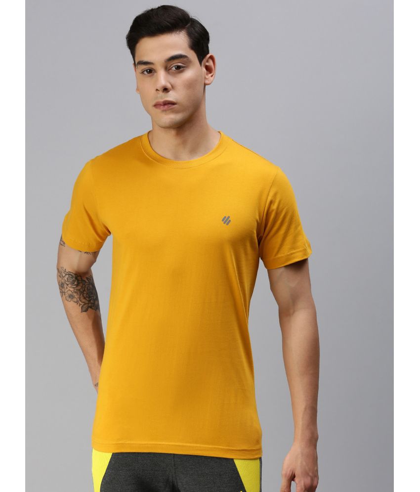     			ONN - Mustard Cotton Blend Regular Fit Men's T-Shirt ( Pack of 1 )