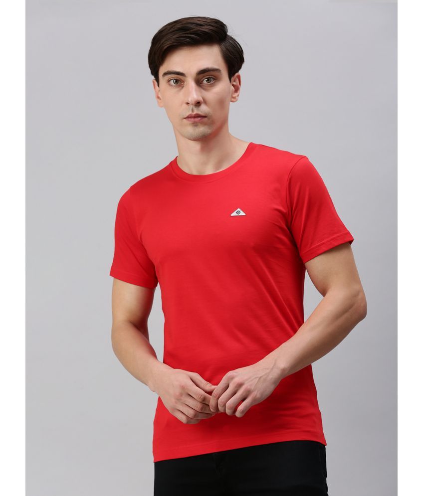     			ONN - Red Cotton Blend Regular Fit Men's T-Shirt ( Pack of 1 )