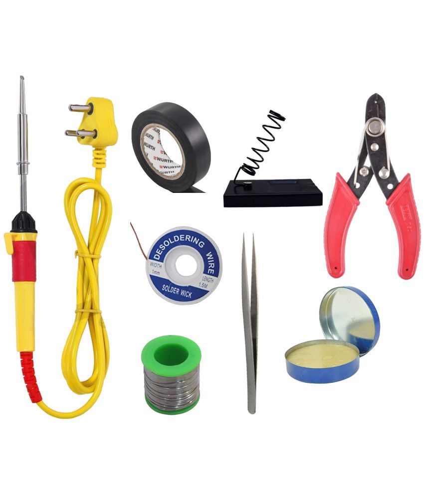     			SS 8 IN1 Soldering Iron Kit | Wire Cutter | Stand | Solder Wire | Tweezer | Sold Soldering Iron