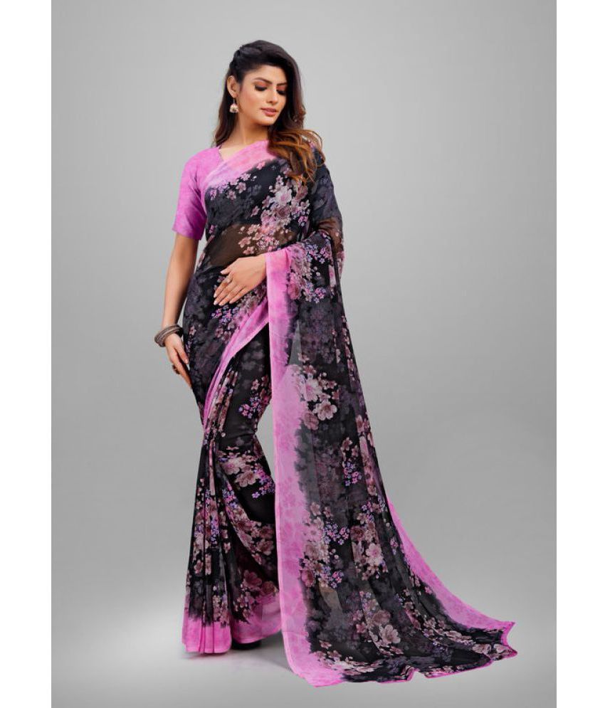     			Sanwariya Silks - Pink Chiffon Saree With Blouse Piece ( Pack of 1 )
