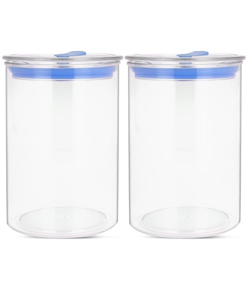     			HomePro - Round Container | Airtight | Silicone Cap | Blue | Plastic Utility Container | Set of 2 - 900 ml