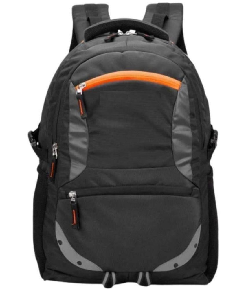     			Louis Craft - Black Polyester Backpack ( 35 Ltrs )