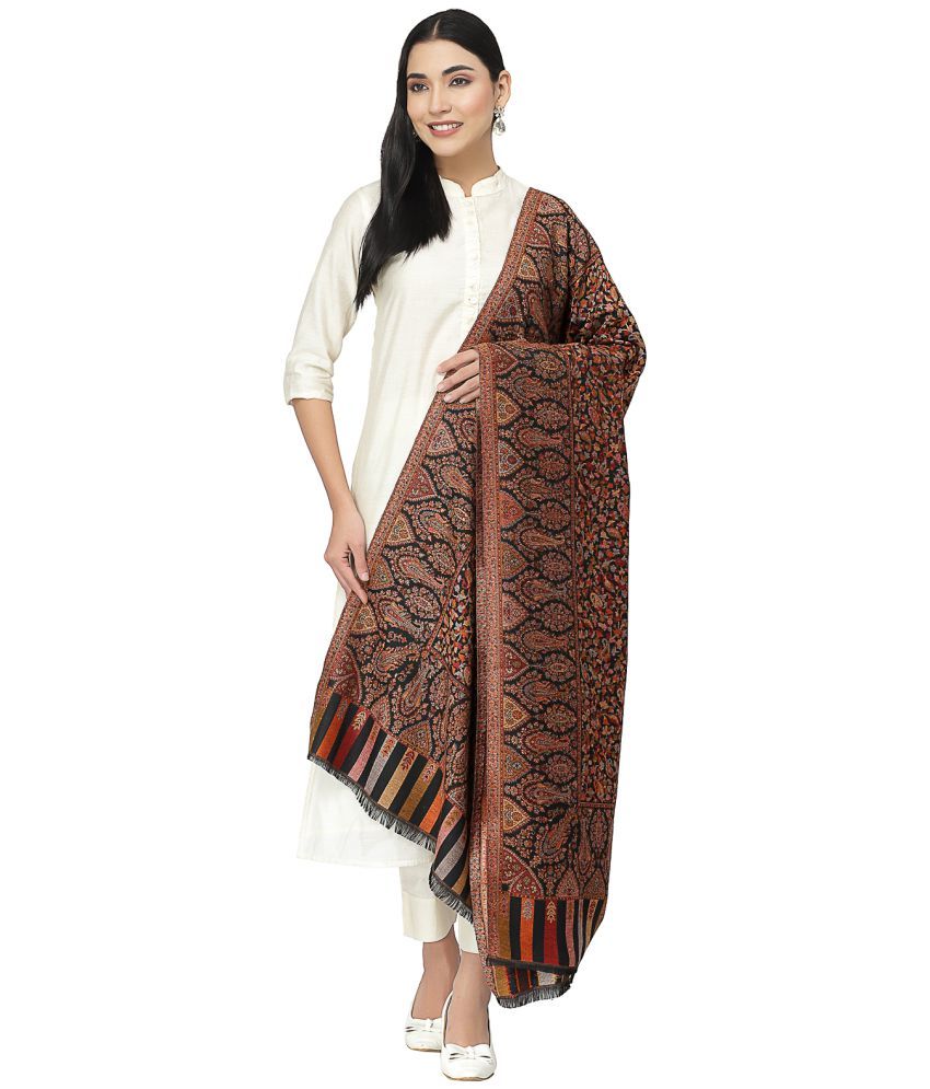     			Anekaant Black Self Design Shawl - ( Pack of 1 )