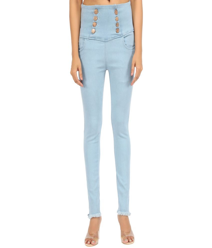     			AngelFab - Light Blue Denim Skinny Fit Women's Jeans ( Pack of 1 )