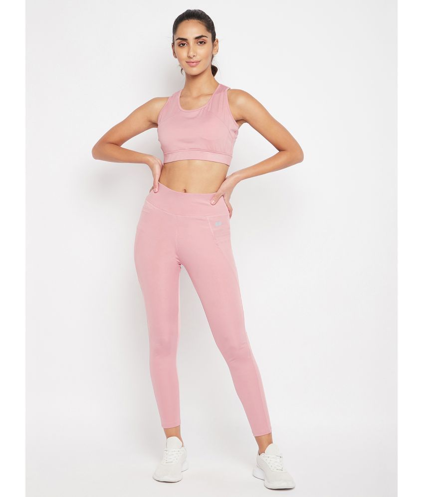     			Clovia Pink Polyester Solid Tracksuit - Pack of 1