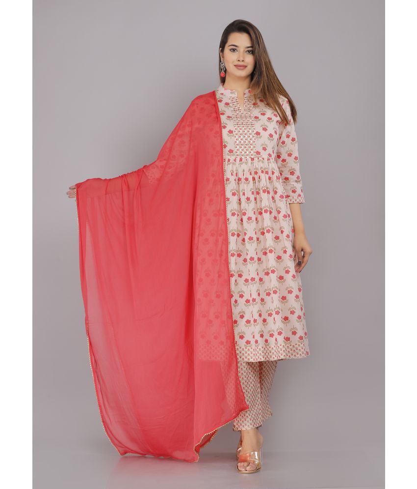     			JC4U - Pink Straight Cotton Women's Stitched Salwar Suit ( Pack of 1 )