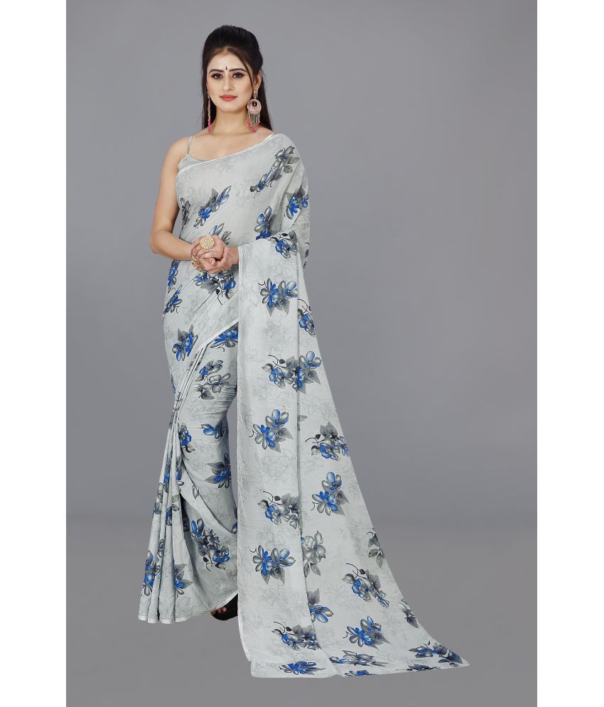     			ANAND SAREES - Grey Georgette Saree Without Blouse Piece ( Pack of 1 )