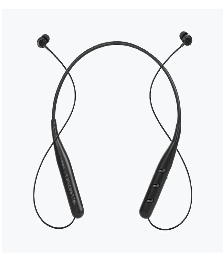 Zebronics Zeb-Gravity In Ear Bluetooth Neckband 13 Hours Playback IPX5(Splash & Sweat Proof) Powerfull bass -Bluetooth Black