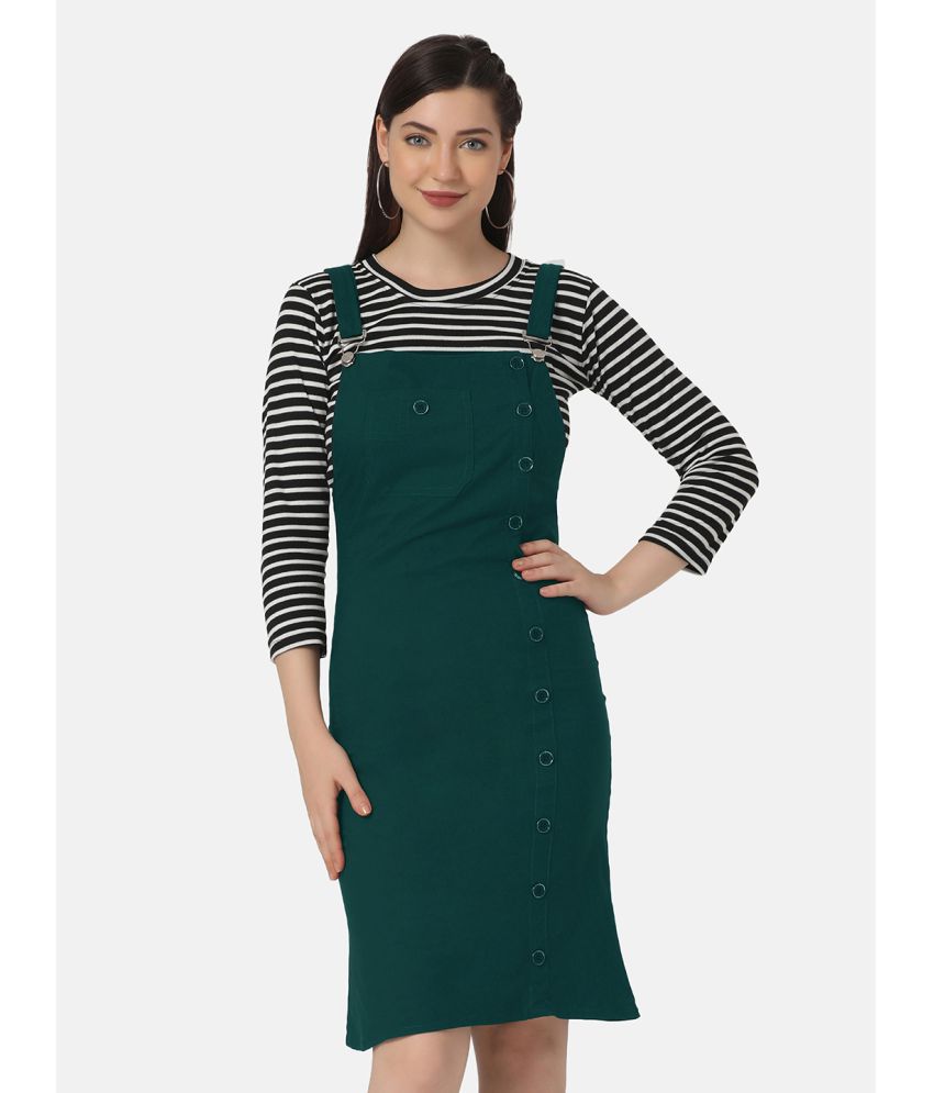     			BuyNewTrend - Green Cotton Blend Women's Dungarees ( Pack of 1 )