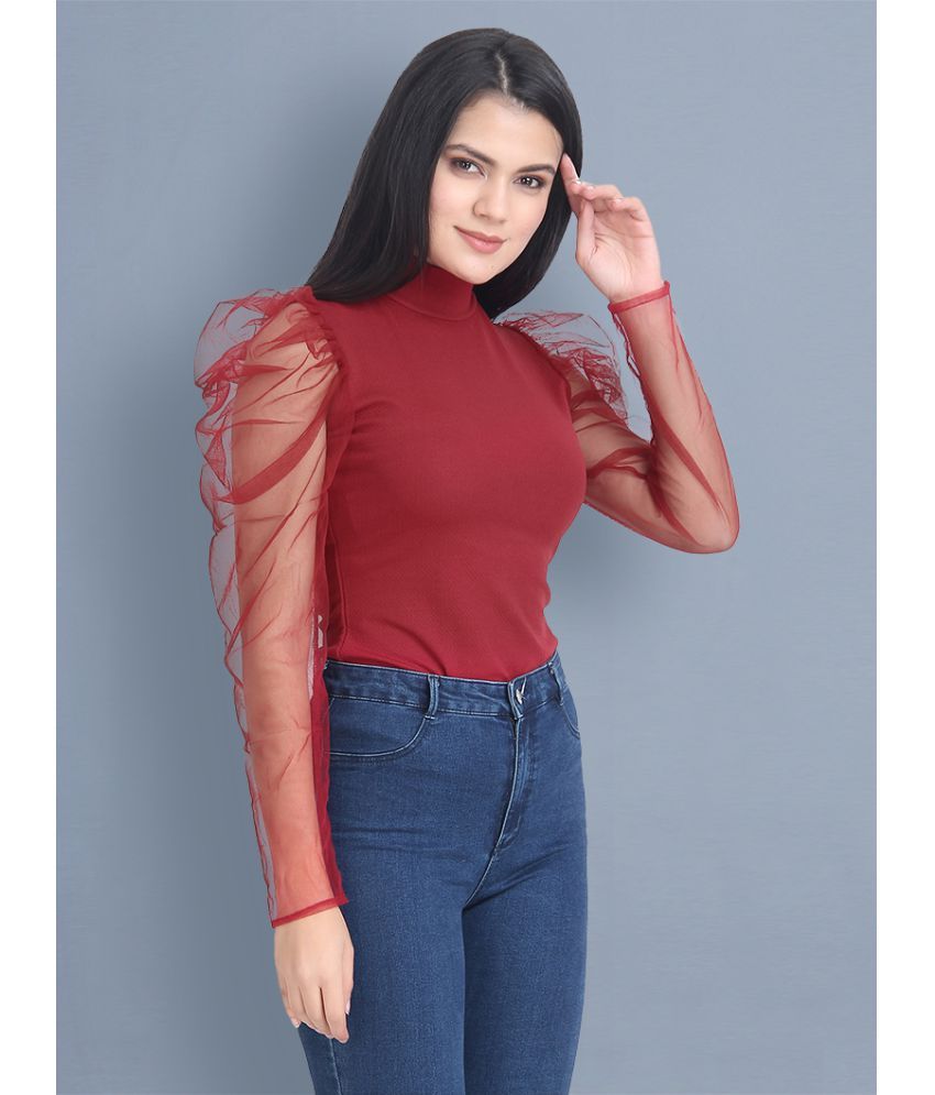     			BuyNewTrend - Maroon Cotton Blend Women's Regular Top ( Pack of 1 )