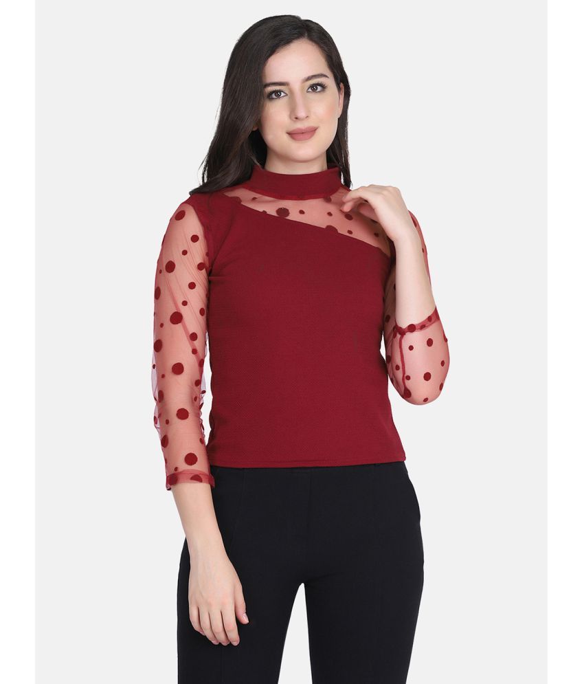     			BuyNewTrend - Maroon Cotton Blend Women's Regular Top ( Pack of 1 )