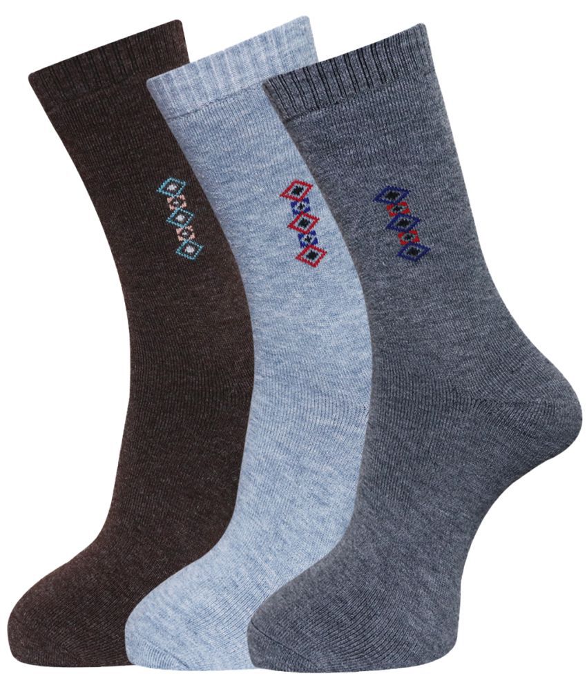     			Dollar - Woollen Men's Self Design Multicolor Full Length Socks ( Pack of 3 )