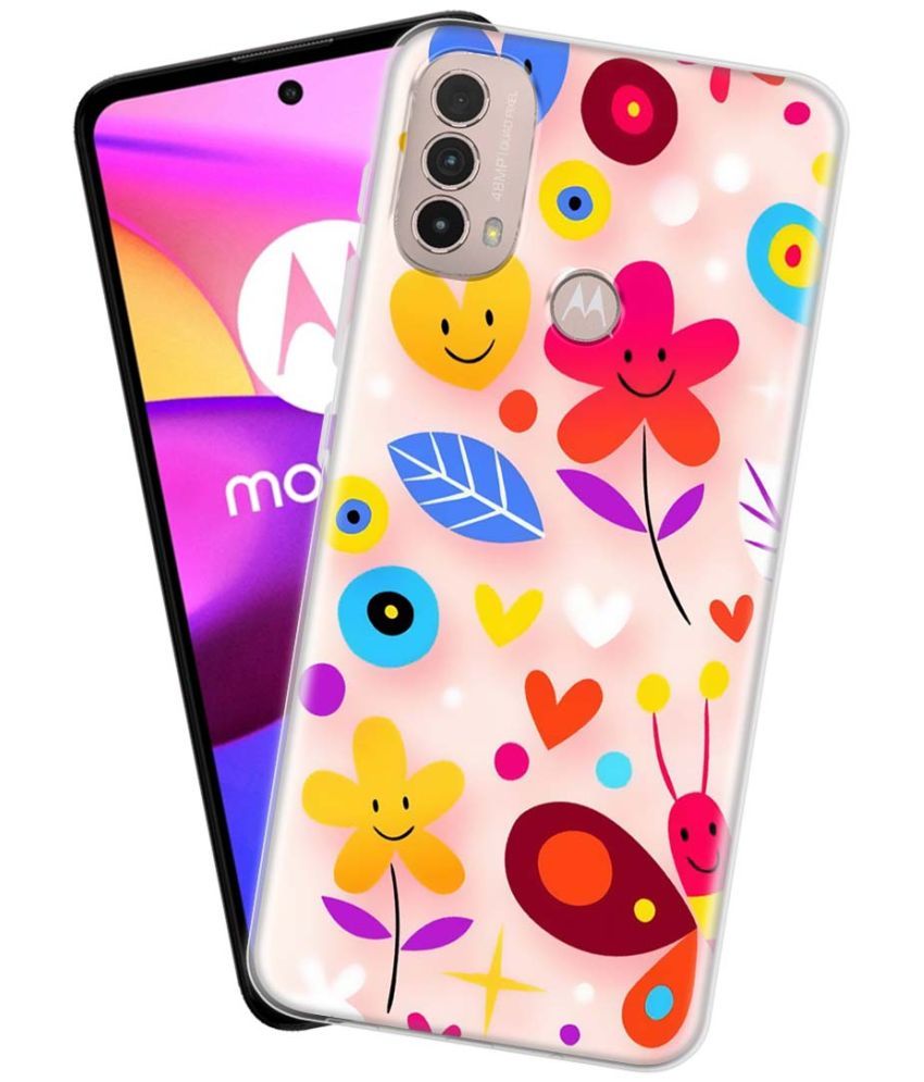     			NBOX - Multicolor Silicon Printed Back Cover Compatible For Motorola Moto E40 ( Pack of 1 )