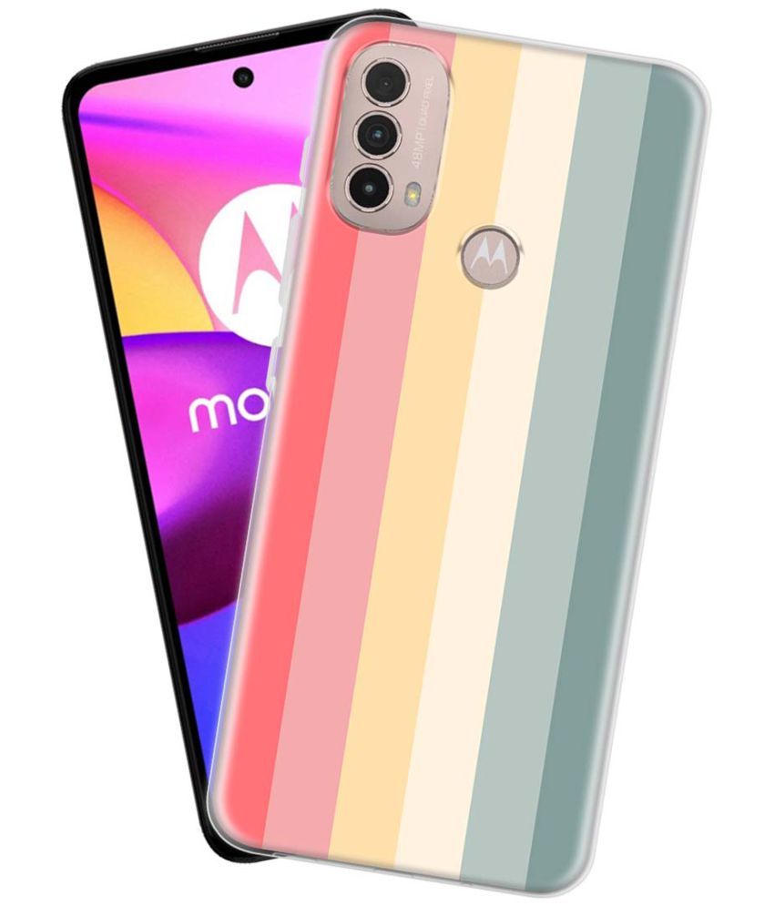     			NBOX - Multicolor Silicon Printed Back Cover Compatible For Motorola Moto E40 ( Pack of 1 )