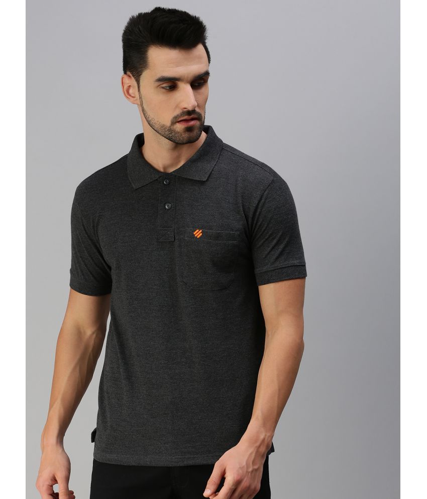     			ONN Pack of 1 Cotton Blend Regular Fit Solid Half Sleeves Men's Polo T Shirt ( Charcoal )