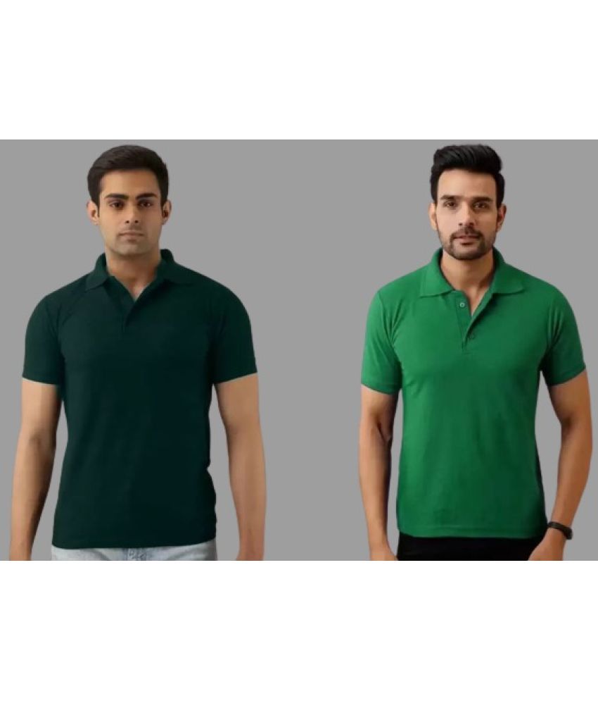     			SKYRISE - Multicolor Cotton Blend Slim Fit Men's Polo T Shirt ( Pack of 2 )