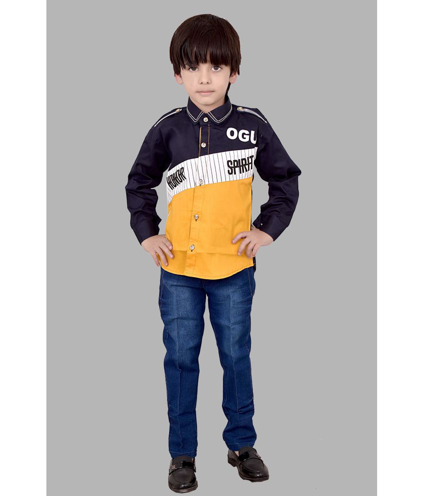     			Arshia Fashions - Yellow Denim Boys Shirt & Jeans ( Pack of 1 )
