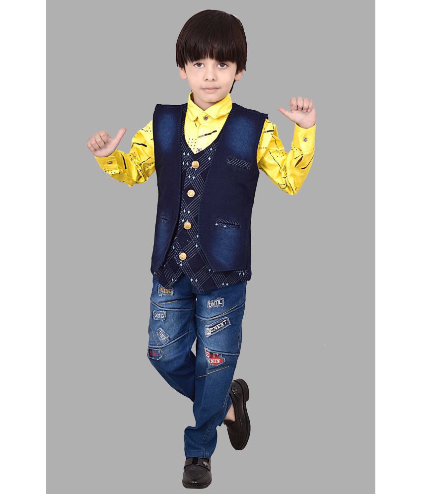     			Arshia Fashions - Yellow Denim Boys Shirt & Jeans ( Pack of 1 )