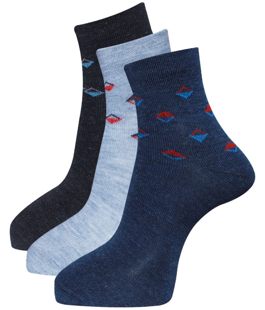     			Dollar - Woollen Men's Self Design Multicolor Ankle Length Socks ( Pack of 3 )