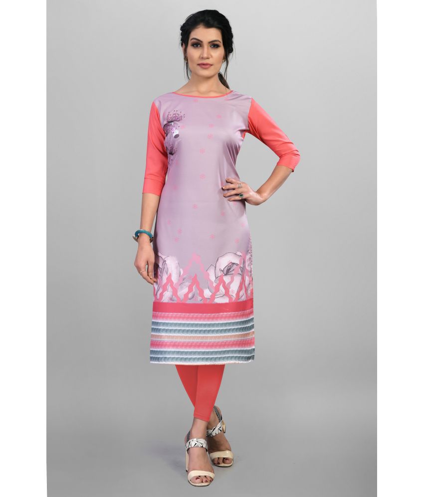     			Hiva Trendz - Multicoloured Crepe Women's Straight Kurti ( Pack of 1 )