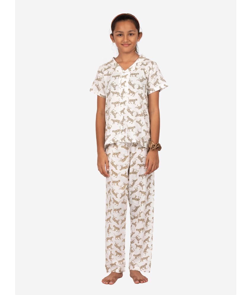     			Mackly - White Viscose Girls Shirt With Pajama ( Pack of 1 )