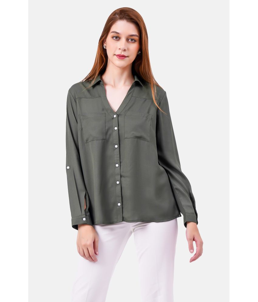     			NUEVOSDAMAS - Green Polyester Women's Shirt Style Top ( Pack of 1 )