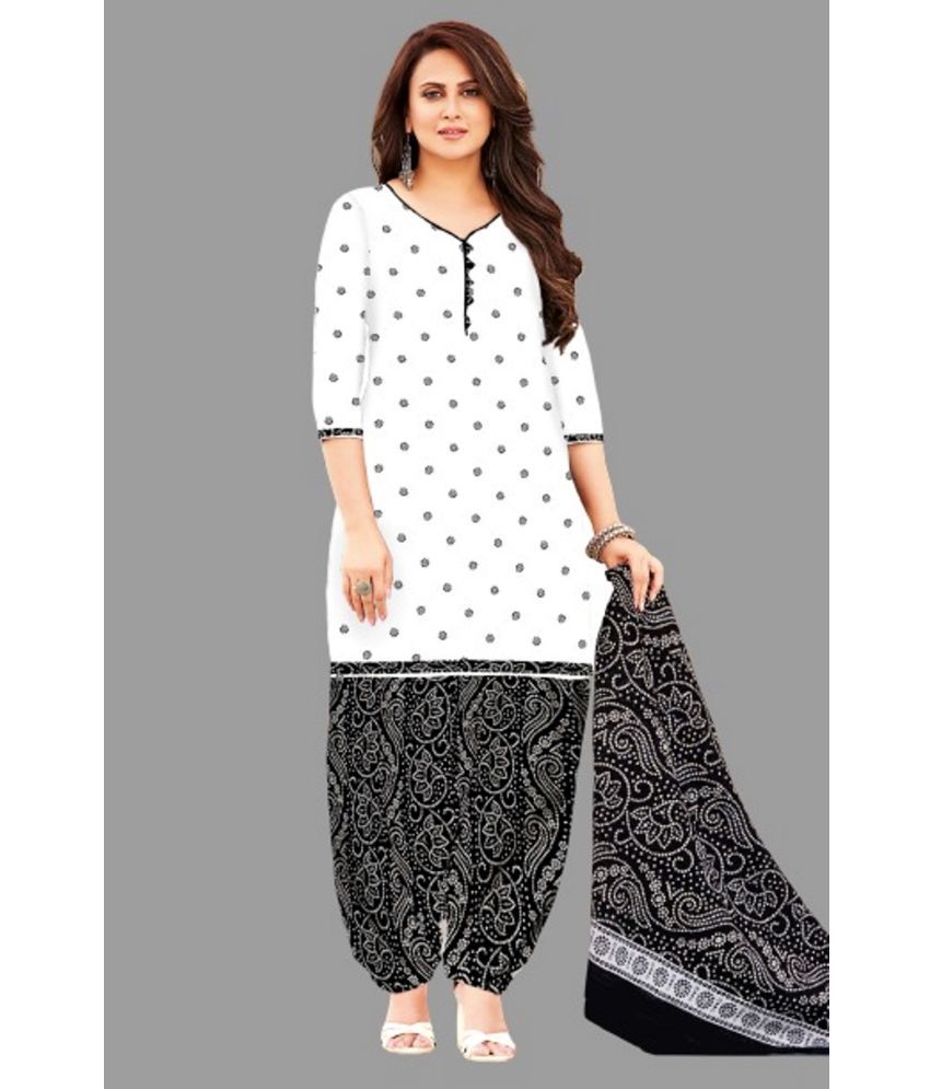     			SIMMU - White Straight Cotton Women's Stitched Salwar Suit ( Pack of 1 )