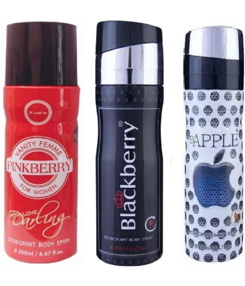     			St Louis - PINKBERRY DARLING,BLACKBERRY,BAPPLE Deodorant Spray for Men,Women 600 ml ( Pack of 3 )